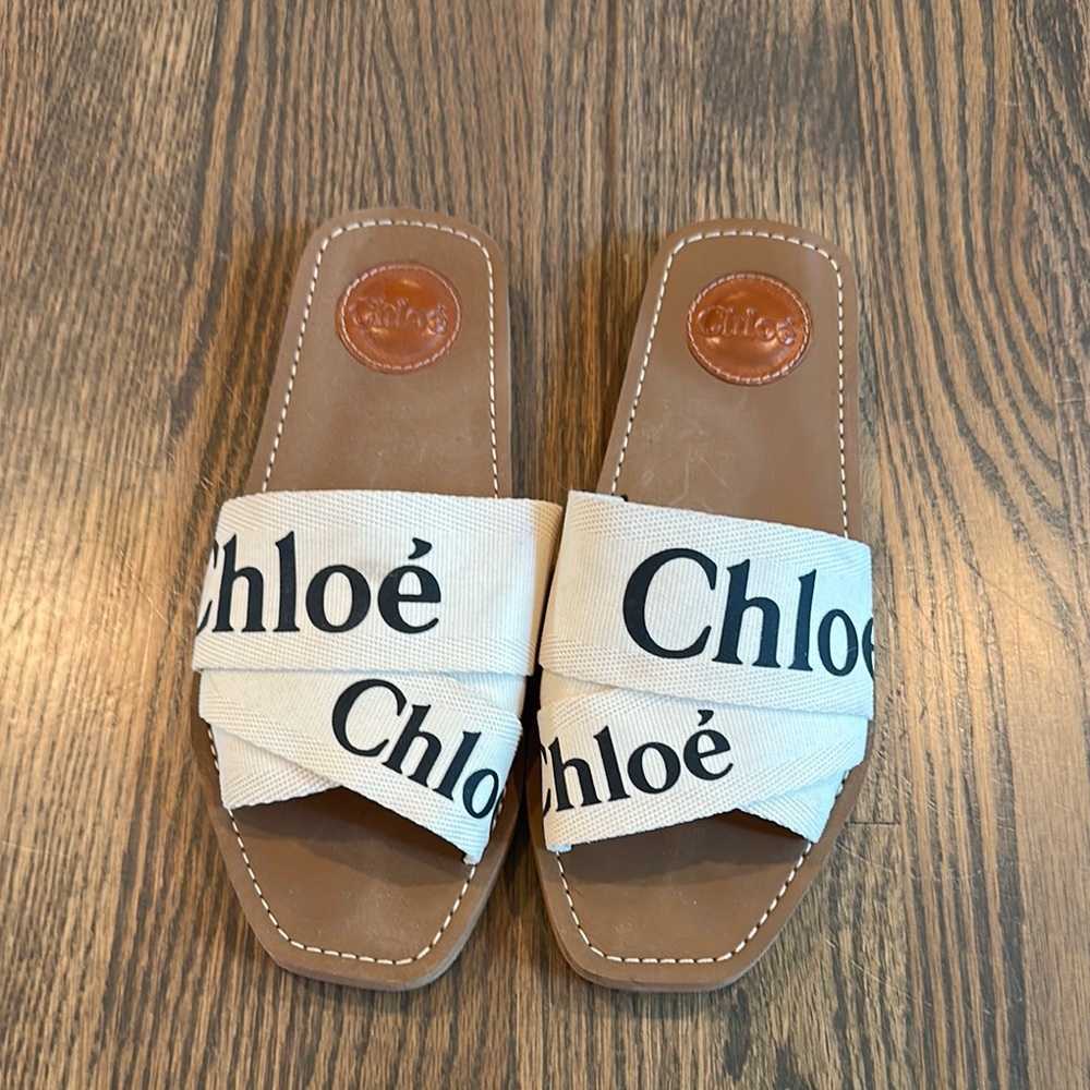 Chloe Cream and Brown Sandals